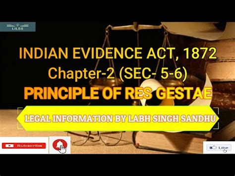 INDIAN EVIDENCE ACT 1872 Chapter 2 Sec 5 6 PRINCIPLE OF RES