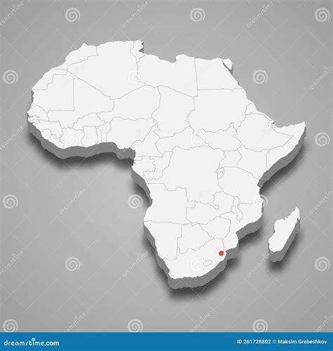 Eswatini Country Map Black Silhouette And Outline Isolated On White