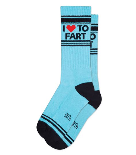 I ️ To Fart Gym Crew Socks Gumball Poodle