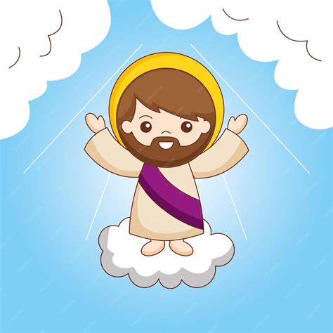 Jesús En La Nube Entre El Cielo La Ascensión De Jesús Al Cielo