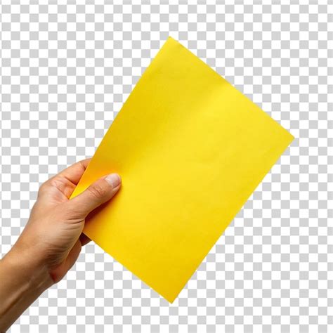 Premium PSD Hand Holding Yellow Sticky Note Isolated On Transparent