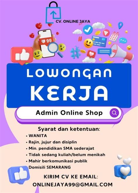 Lowongan Kerja Admin Online Shop Di Cv Online Jaya Lokersemar Id