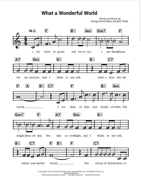 Louis Armstrong Wonderful World Chords Literacy Basics