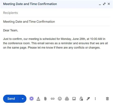 Just To Confirm Email Samples