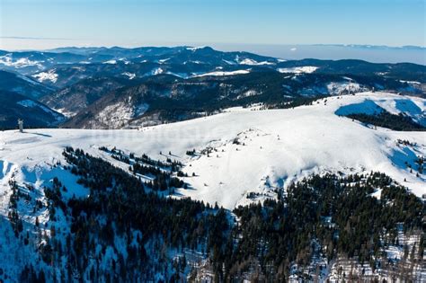 Feldberg Schwarzwald Von Oben Winterluftbild Gipfel In Der Felsen