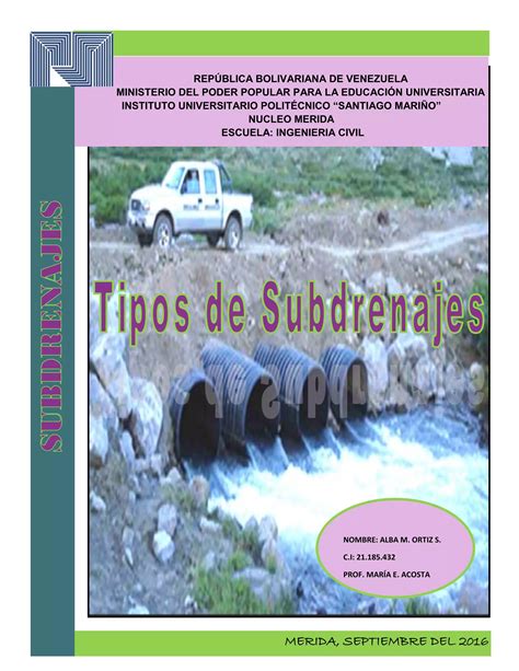 Tipos De Subdrenaje Pdf