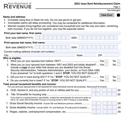 Iowa Rent Reimbursement Form 2025 Nanci Siouxie