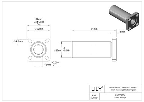 6483K136 Flange Mounted Linear Ball Bearings LILY Bearing