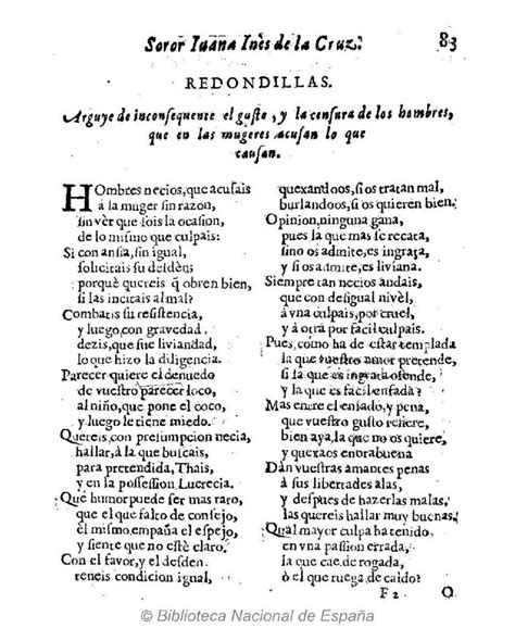 Hombres Necios An Lisis Completo Del Poema De Sor Juana In S De La