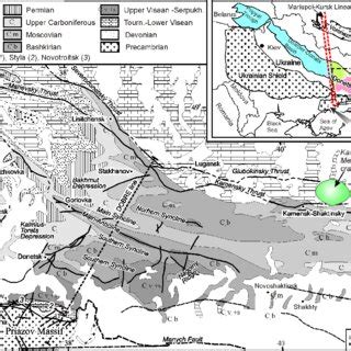 Structural Setting And Geological Sketch Map Of The Donets Basin