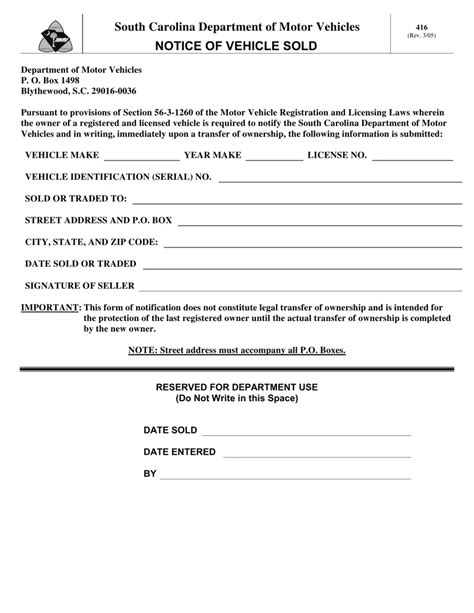 Sc Dmv Form Fill Out Printable Pdf Forms Online