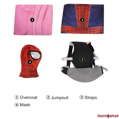 Spider-Man Across The Spider-Verse Peter Parker Pink Cosplay Costume