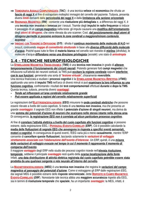 Riassunto Esame Neuroscienze Cognitive Prof Leggio Libro Consigliato