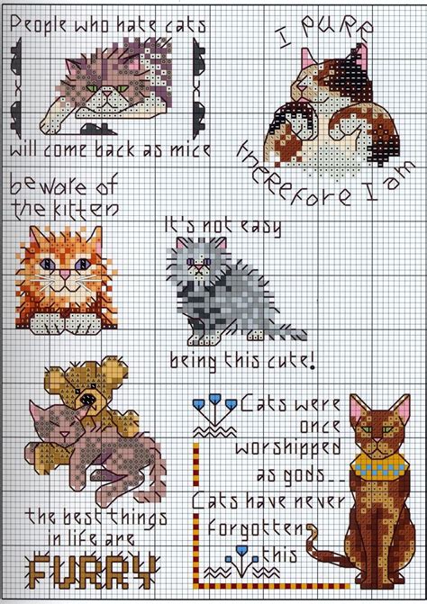 Needle-Works Butterfly: Cats And Kittens Cross Stitch Patterns