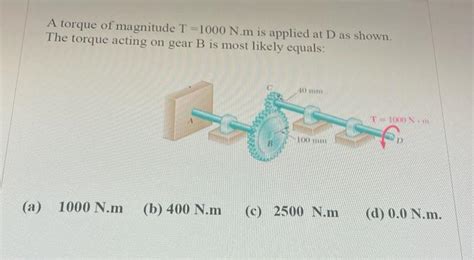 Solved A Torque Of Magnitude T N M Is Applied At D As Chegg