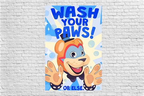 Fnaf Security Breach Wash Your Paws In Game Poster Digital Download Etsy Canada