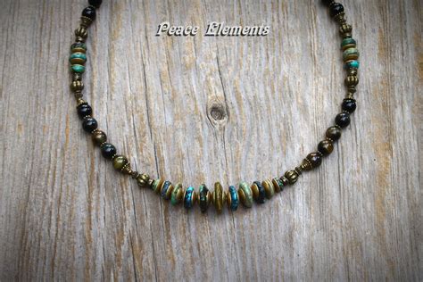 Turquoise Necklace For Men Turquoise Mens Jewelry Boho Etsy