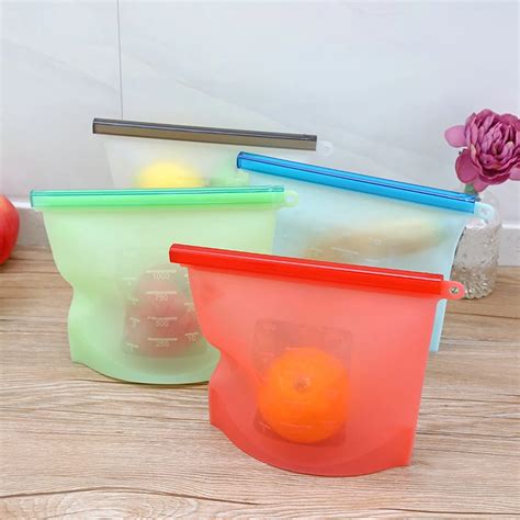 Reusable Silicone Food Preservation Bag Airtight Seal Storage Container