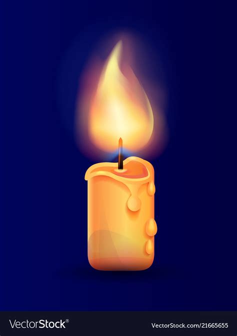 Burning Candle In Realistic Design Icon Royalty Free Vector