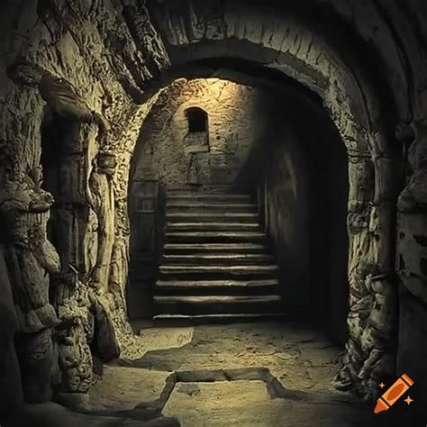 Image Of An Eerie Underground Castle Dungeon On Craiyon