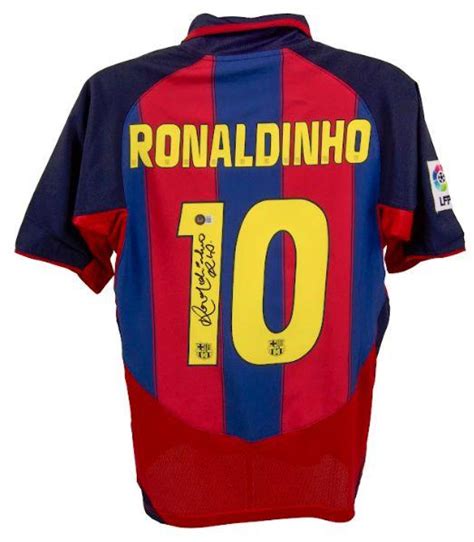 Ronaldinho Signed Barcelona Home Jersey Inscribed "Rio" (Beckett ...