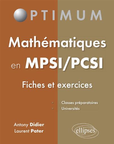 Mathématiques en MPSI PCSI fiches et exercices Fiches et exercices