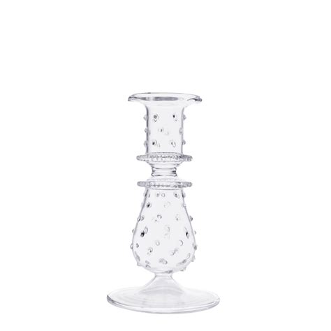 Luxor Glass Candlestick In Clear Over The Moon