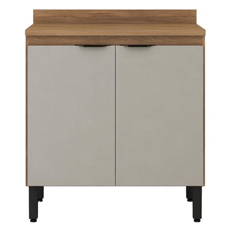 Balcão de Cozinha Firenze 2 Portas 80 cm Amêndola Touch Nude Prime Tx