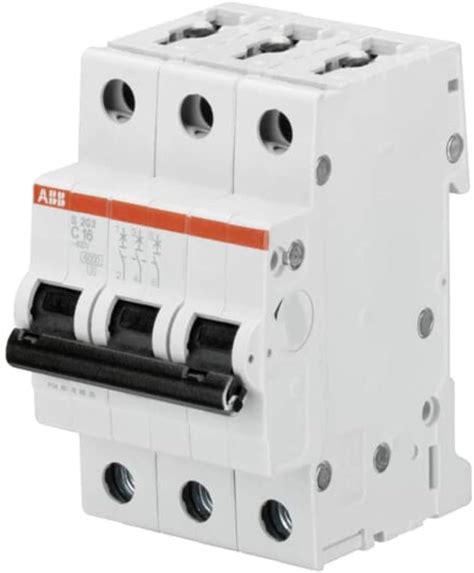 ABB S203 C40 Miniature Circuit Breaker 3 Pole Type C 6 10kA Breaking