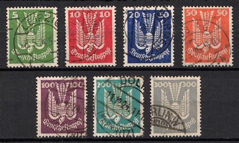 1924 Weimar Republic Germany Airmail Mi 344 350 Full Set