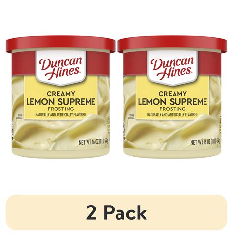 2 Pack Duncan Hines Creamy Lemon Supreme Frosting 16 Oz