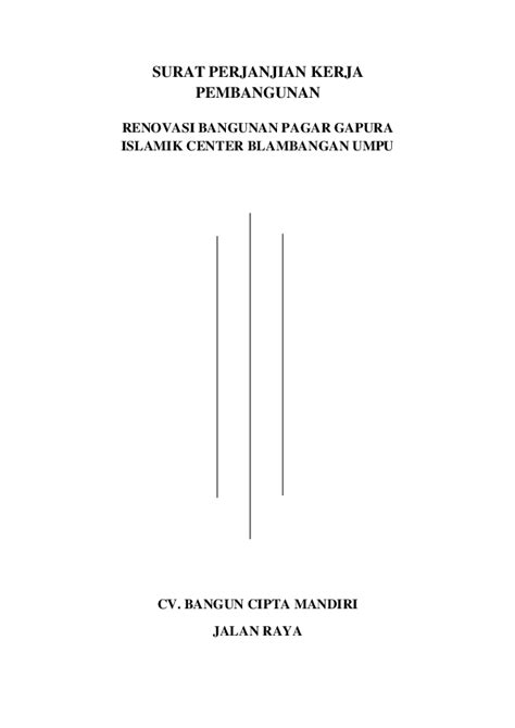 Detail Surat Perjanjian Renovasi Rumah Koleksi Nomer