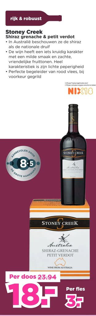 Stoney Creek Shiraz Grenache Petit Verdot Aanbieding Bij Plus