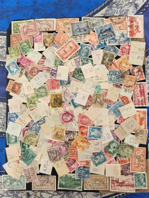 France Lot Timbre Timbres Stamp Stamps Perfore Perfores Perfin Perfins