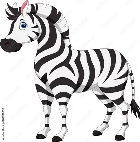 Cute zebra cartoon isolated on white background Stock Vector | Adobe Stock