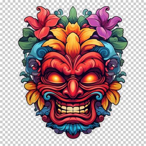 Premium Psd Tribal Wood Mask Tiki Mask Hawaiian And Polynesian