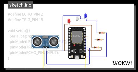 Led Dengan Sensor Ultrasonic Wokwi Esp Stm Arduino Simulator