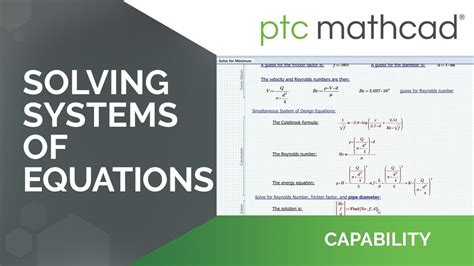 Solving Systems Of Equations In Mathcad Prime Youtube