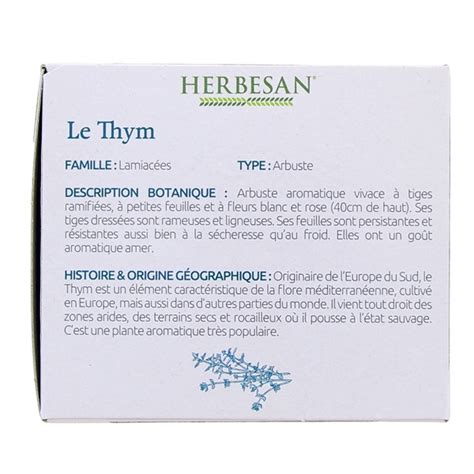 Infusion Thym Bio Sachets Herbesan Illicopharma