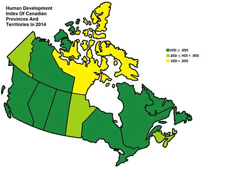 Human Development Index Of Canadian Provinces And Territories In 2014