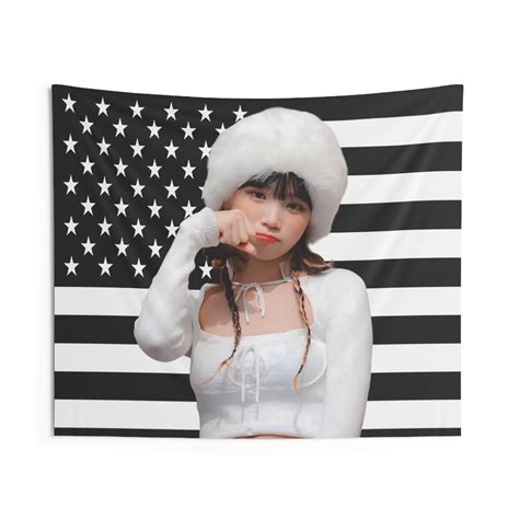 Le Sserafim Chaewon America Flag Tapestry Kpop Funny Room Merch Gift