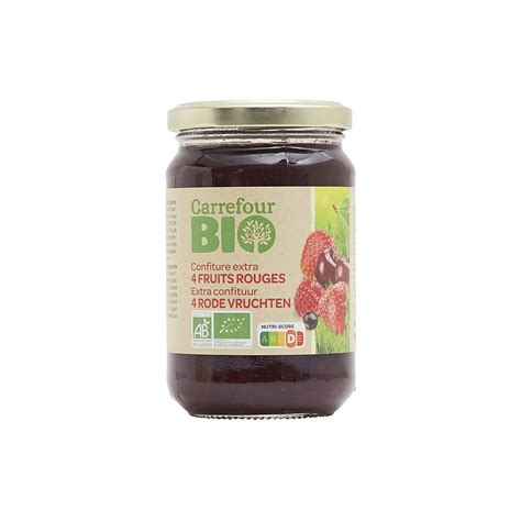 Confiture bio 4 fruits rouges CARREFOUR BIO le pot de 360g à Prix