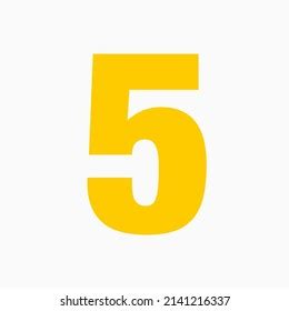 Yellow Number 5 Isolated On White Stock Illustration 2141216337 ...