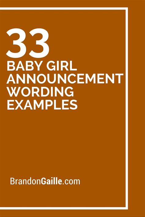 33 baby girl announcement wording examples – Artofit