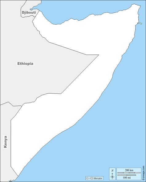 Somalie Carte G Ographique Gratuite Carte G Ographique Muette Gratuite