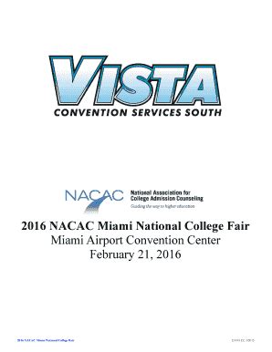 Fillable Online Nacacnet Nacac Miami National College Fair Miami