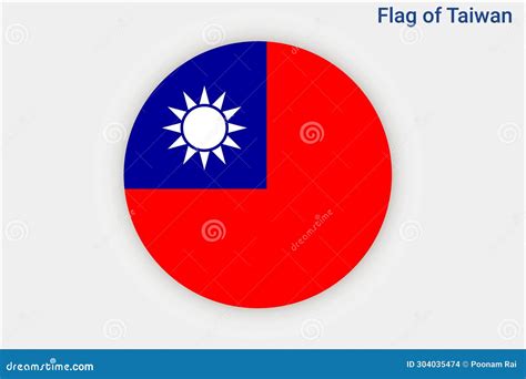 High Detailed Flag Of Taiwan National Taiwan Flag Asia Stock