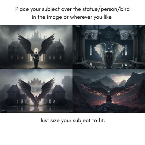 16 Dark Gothic Angel Wings Photo Backdrops Digital Downloads Etsy
