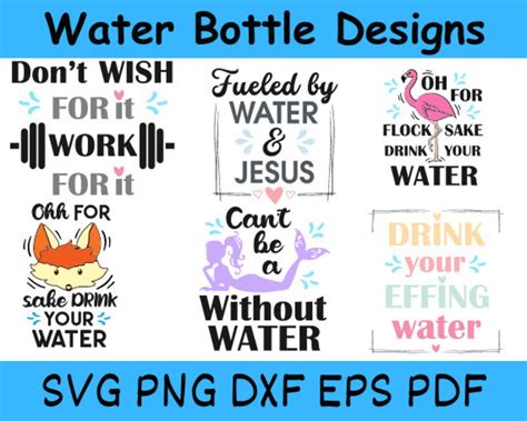 Water Bottle Svg Bundle Water Bottle Svg Motivational Water Bottle