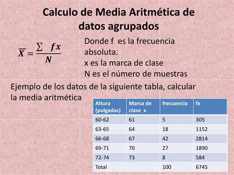 Ppt Calculo De Media Aritm Tica De Datos Agrupados Powerpoint Mobile